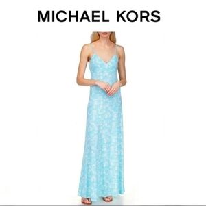 Michael Kors Blue Floral Sun Dress Size Med
